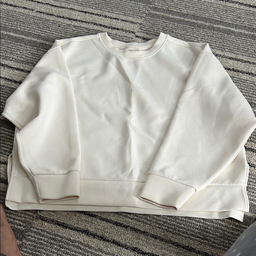 Calia Off-White Ribbed Sweatshirt- like new